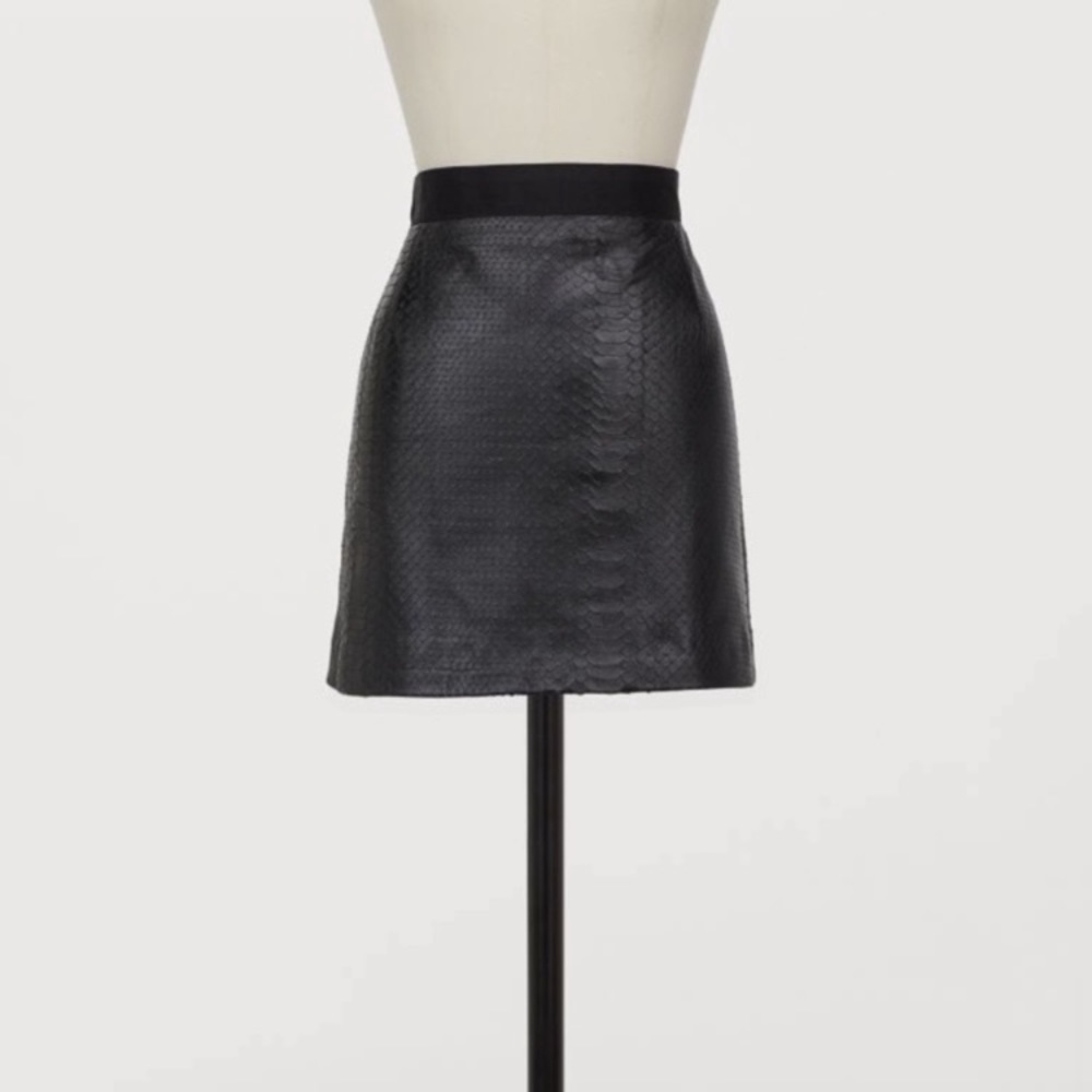 Giambattista Valli x H&M Snake-skin Leather Skirt (Size 0)